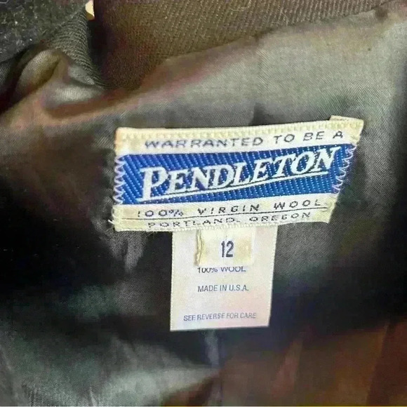 VTG Pendleton Blazer Jacket Women's 12 Black 100% Wool Classic Fit USA Made 8577 - Picture 3 of 5